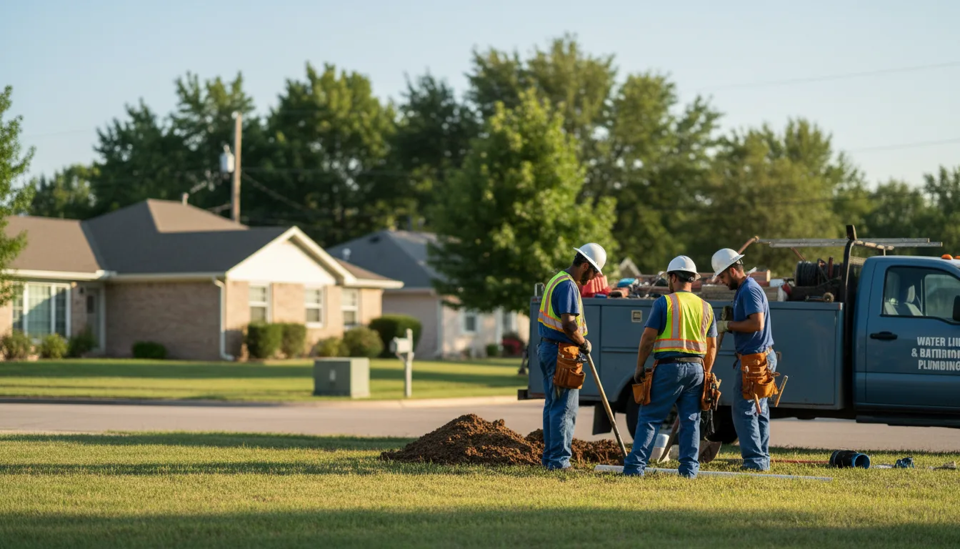 Residential water line and bathroom plumbing service in North Lima, OH